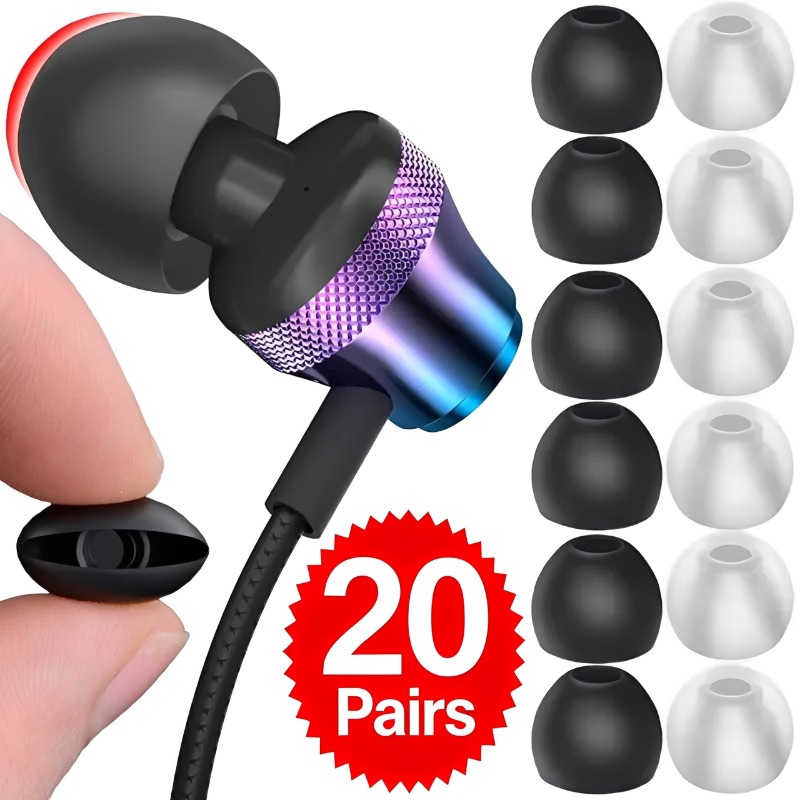 1-20Pairs Soft Silicone Replac - Silicone Ear Tip Replacement ulasan dan harga